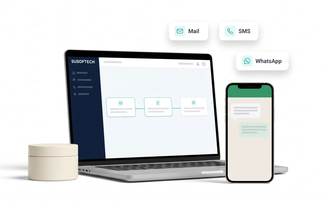 An automation flow and a message on a phone